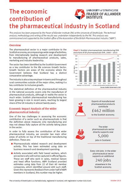 The economic contribution of the pharmaceutical industry in Scotland
