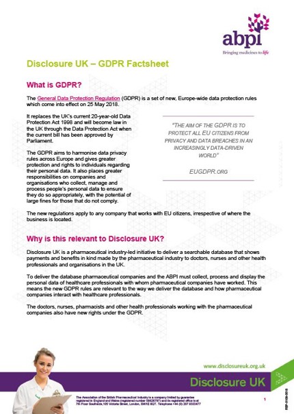 Disclosure UK – GDPR Factsheet